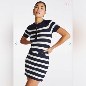Navy and White Striped Dress